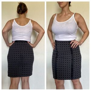 New York & Company Pencil Skirt 6 Mosaic Black Grey